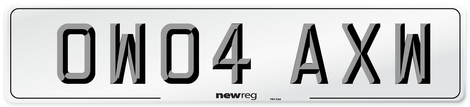 OW04 AXW Number Plate from New Reg